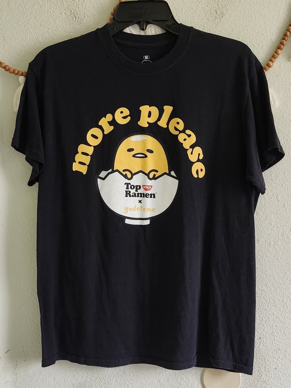Gudetama Noodles Black Graphic Shirt